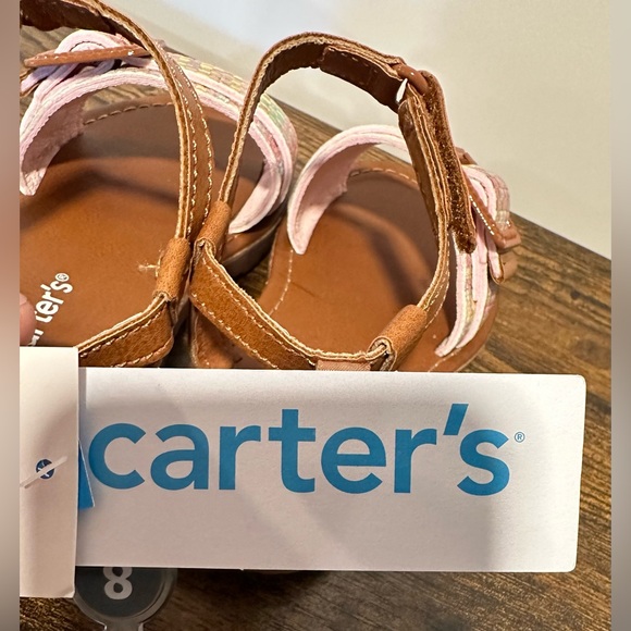 Carters Toddler Girls Isa Brown/Multi Velcro Strap Sandals NWT Various Sizes - Picture 4 of 8